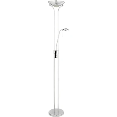 Afbeelding van Searchlight LED vloerlamp Moeder &amp; Kind, chroom, leeslamp, dimbaar