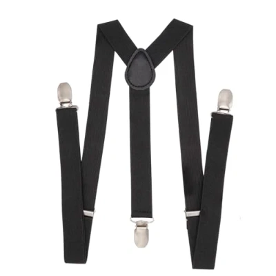 Afbeelding van NestNook Bretels voor heren, 2,5 cm breed, verstelbare Y vormige bretels, ademend comfort dames en Zwart, one size
