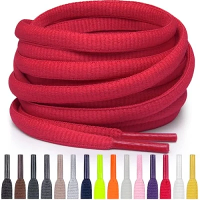 Afbeelding van Miscly Ovale Sport Schoenveters Meerdere Lengtes en Kleuren Beschikbaar (Rood, 137 cm)