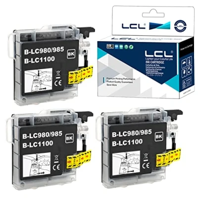Afbeelding van LCL Compatibele inktcartridge LC 985 LC985 LC65 985BK LC65BK (3 zwart) vervanging voor Brother MFC J265W/J410/J415W/J220 DCP J125 J315W J515W J140W J265W J410 J415W J220