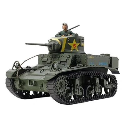 Afbeelding van TAMIYA 35360 1:35 US M3 Stuart Late productie, modelbouw, plastic bouwpakket, hobby, knutselen, lijmen, modelbouwset, model, montage, ongelakt