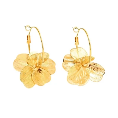 Afbeelding van Bloem Oorringen Goudkleurig 5,2 x 3,7 cm Bijoux / Messing Fashion Favorite