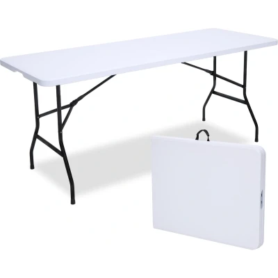 Afbeelding van Infinity Goods Inklapbare Tafel Vouwtafel 180 x 70 74 cm Campingtafel Tuintafel Draagbaar Wit