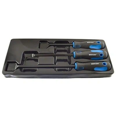Afbeelding van 3 stuks schraper set voor pakkingen en vuil verwijderen/TPR grip handgrepen AT130 van A B Tools