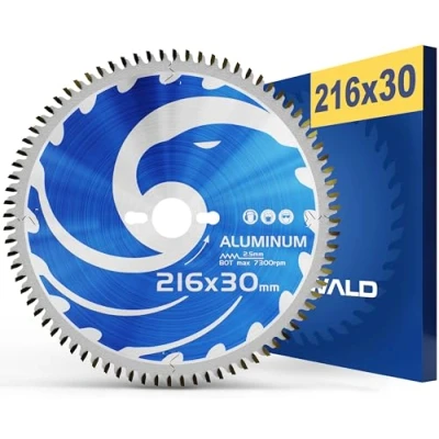 Afbeelding van FALKENWALD® zaagblad van 216 x 30, ideaal voor aluminium, compatibel met Bosch PCM 8s, GCM 8 SDE, cirkelzaagblad afkortzaag, metalen afkortzaag