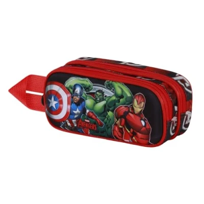 Afbeelding van Karactermania Marvel The Avengers Almighty 3D Pennenzak Potloden Etui met Dubbele Rits Pennenetui rood