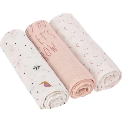 Afbeelding van Lässig Hydrofiele luier swaddle doek 3 stuks Garden Explorer Girls 80 x cm