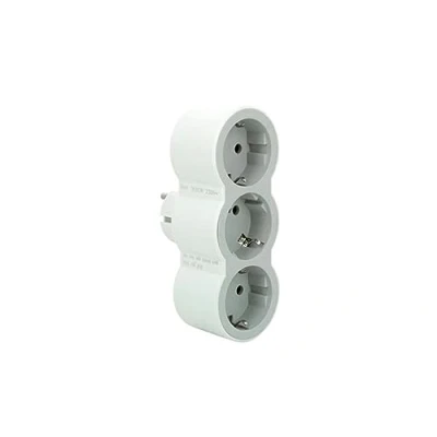 Afbeelding van Contactadapter 3X Shuko wit NIEUW Legrand type F Kindershutzt 2P + E CE