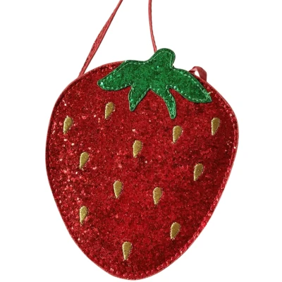 Afbeelding van Konges Sløjd Meisjes Strawberry crossbodytas met glitter