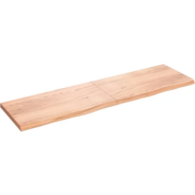Afbeelding van vidaXL Wastafelblad 220x60x(2 6) cm behandeld massief hout lichtbruin