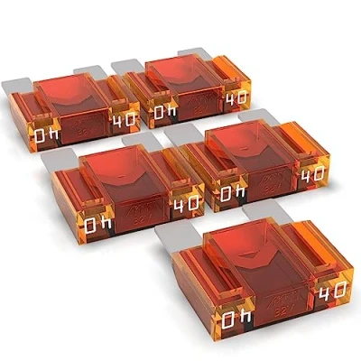 Afbeelding van Auprotec Maxi Platte stekkerzekering van 20 80 A, steekzekering, smeltzekering, selectie: 40 oranje, 5 stuks