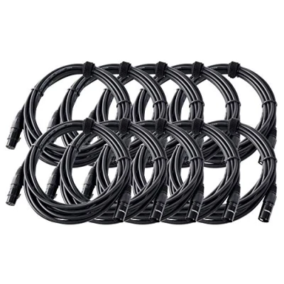 Afbeelding van Set van 10 Pronomic Stage microfoonkabel XLR 5 m zwart