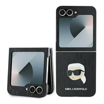 Afbeelding van CG Mobile Karl Lagerfeld KLHCZF6PGKSKIHK Hoes voor Z Flip6 F741 Zwart Saffiano Monogram