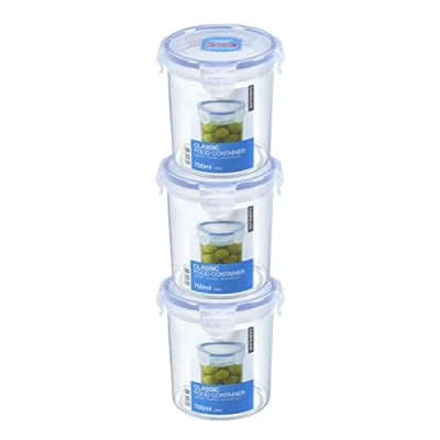 Afbeelding van Lock &amp; Voedselopslagdoos, luchtdicht, rond, 700 ml, set van 3