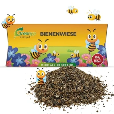 Afbeelding van Greenyp Bijenweide bloemenmix, voor maximaal 100 m², g, bloemzaden, bijen en hommelmagneet, premium zaad kleurrijke bloemenweide, bijenvriendelijke bloemenzadenmix, eenjarig meerjarig