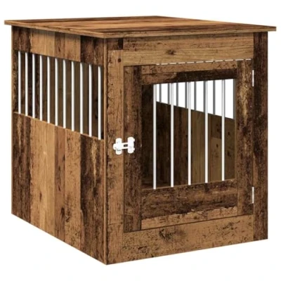 Afbeelding van vidaXL Hondenbench 64,5x80x71 cm bewerkt hout oud houtkleurig
