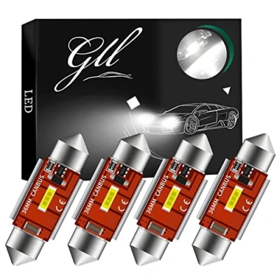 Afbeelding van GLL 4pcs 36MM C5W LED Canbus CSP 1860 1SMD Festoon Lampen 650 Lumen voor Auto Lampjes Nummerplaat Licht Parkeren Binnenste Stam Koepellicht