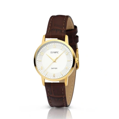 Afbeelding van Olympic OL26DDL010 ALBA Horloge Leer Goudkleurig 29mm