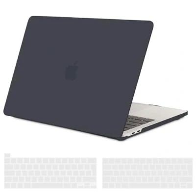 Afbeelding van TECOOL Case Hoes voor MacBook PRO 13 inch M2 2022 M1 2021 2020 2016 A2338 A2289 A2159 A1989 A1706 Touch Bar, Slim Plastic Harde Koffer Bescherming Mat Hardcase + EU Toetsenbord Cover, lichtzwart