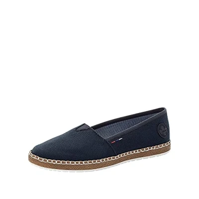 Afbeelding van Rieker Dames Flats M2278, espadrilles voor dames, blauw 14, 39 EU