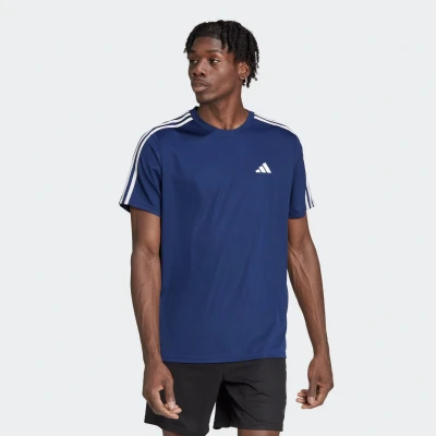 Afbeelding van adidas Performance Train Essentials 3 Stripes Training T shirt Heren Blauw 4XL