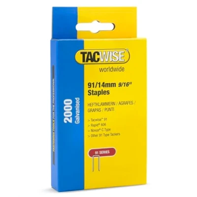 Afbeelding van TACWISE 1758 Type 91/14 mm gegalvaniseerde smalle kroonnietjes voor Z4 140 Tacker, 2000 stuks, zilver