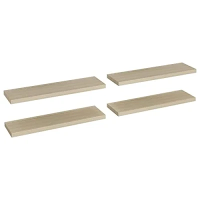 Afbeelding van Wandschappen zwevend 4 st 90x23,5x3,8 cm MDF eikenkleurig
