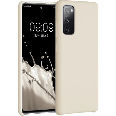 Afbeelding van kwmobile telefoonhoesje geschikt voor Samsung Galaxy S20 FE Hoesje met siliconen coating Smartphone case in mat crème