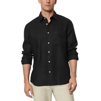 Afbeelding van Marc O&#039;Polo KENT COLLAR, LONG SLEEVES, ONE Rectangular Chest POCKET, Style Overhemd, Heren, Maat: Small, Black