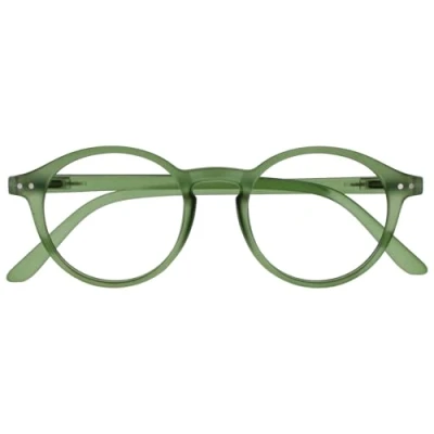 Afbeelding van OPULIZE REY Leesbril Retro Rond Montuur Matgroen Heren Dames Veerscharnieren R56 6 +3.00