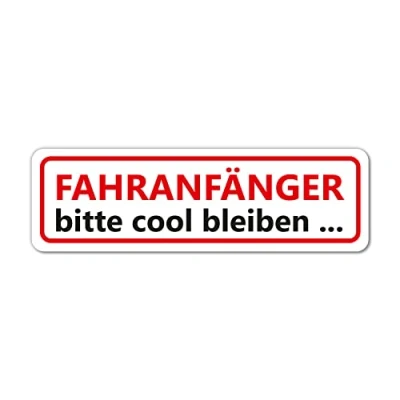 Afbeelding van Magneetbord voor de auto, 23 x 7 cm, let op beginnende bestuurders Bitte cool bleiben I weerbestendig en magnetisch auto 691
