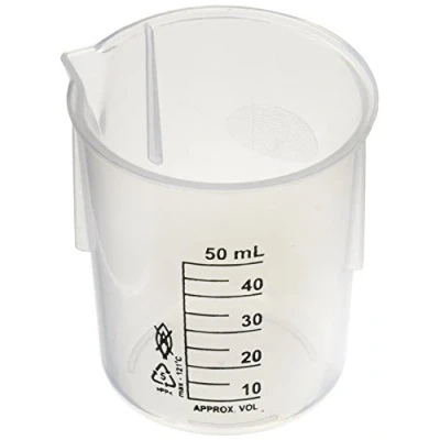 Afbeelding van Moonlab 4 0038 beker met tuit zonder handvat, gegradueerd, PP, 50 ml, natuur