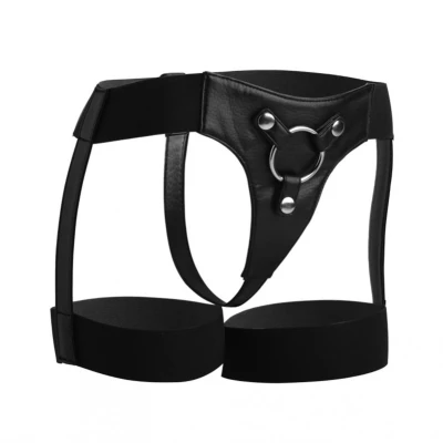 Afbeelding van strap U Zwart on harnas jarretel stijl