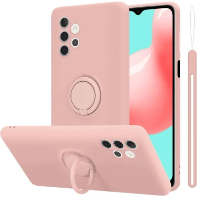 Afbeelding van Cadorabo Hoesje geschikt voor Samsung Galaxy A32 5G in LIQUID ROZE Beschermhoes van flexibel TPU silicone Case Cover met ring