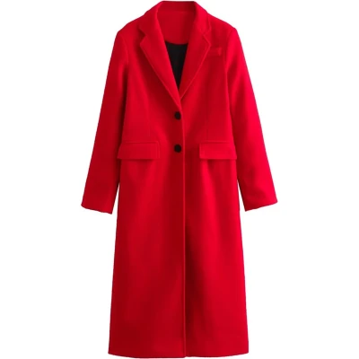 Afbeelding van Aventury Dames Mantel Winterjas Elegante Faux Wollen jas Lange