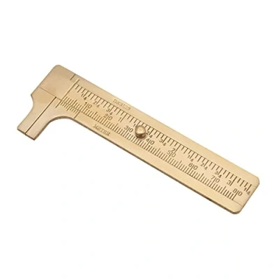 Afbeelding van FTVOGUE schuifmaat messing liniaal meetgereedschap mini zakliniaal dubbele schalen mm/inch (80 mm)