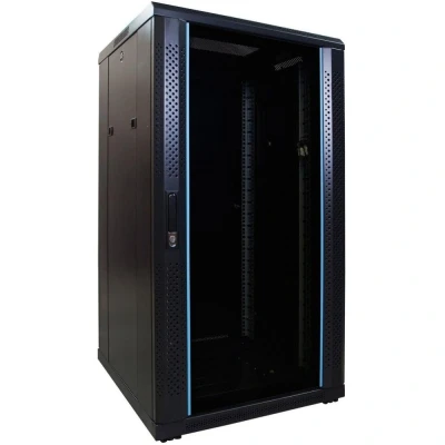 Afbeelding van DSIT 22U serverkast / serverbehuizing met glazen deur 600x600x1200mm (BxDxH) 19 inch