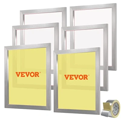 Afbeelding van VEVOR Zeefdrukset, 6 stuks aluminium zeefdrukframes, 20 x 24 inch zeefdrukframe met 110 tellen gaas, hoge spanning nylon gaas en afdichtingstape voor T shirts DIY afdrukken