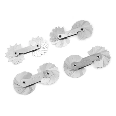 Afbeelding van 4 stuks Radius Meters RVS Concave/Convex Arc Gage Pocket Gauge R0.3 1.5/R1 6.5/R7 14.5/R15 25mm Vervanging Andere Meetinstrumenten