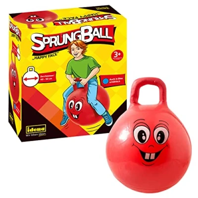 Afbeelding van Idena Stuiterbal Happy Face rood plastic 45,0 50,0 cm