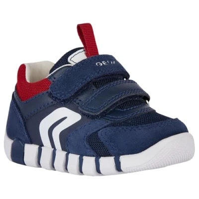 Afbeelding van Geox Iupidoo Babyschoenen voor kinderen, Maat: 23, Navy dark red Leer en textiel