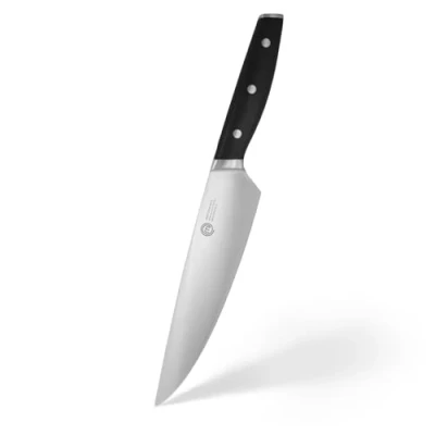 Afbeelding van MasterChef Professioneel koksmes, uiencontainer van roestvrij staal met hoog koolstofgehalte, drievoudig geklonken koppen en handgrepen, volledige schacht, lemmetlengte 20 cm