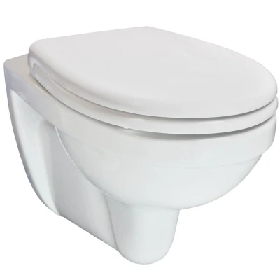 Afbeelding van Xellanz Trevi wandcloset verkort Kiwa met Menir toiletzitting softclose en quick release glans wit