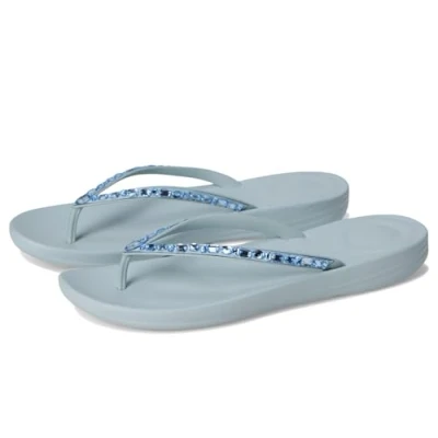 Afbeelding van Fitflop Dames iQUSHION Multi Crystal Ergonomische FLIP Flops, Blauw, 6.5 UK, 40 EU