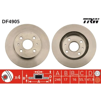 Afbeelding van Trw Remschijf DF4905