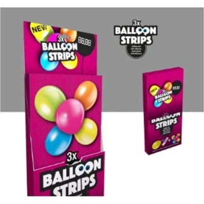 Afbeelding van Balloon strips met stick ups 75 stuks