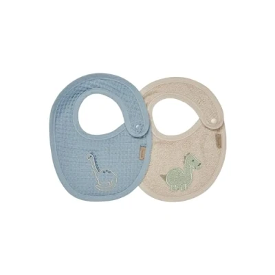 Afbeelding van Sterntaler Slabbetje 2 pack Dino Rexi blauw