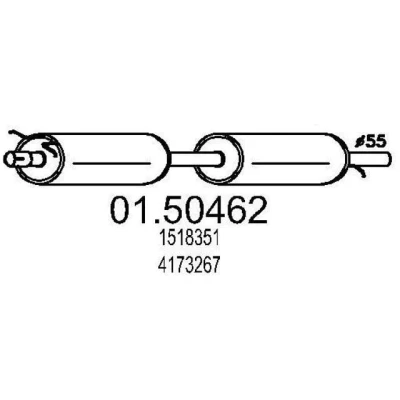 Afbeelding van MTS 01.50462 Middendemper 1245mm