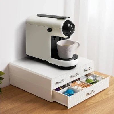 Afbeelding van Navaris capsulehouder met 4 lades Compatibel Nespresso en meer merken Koffiecups houder Organizer voor koffie cups accessoires Crème