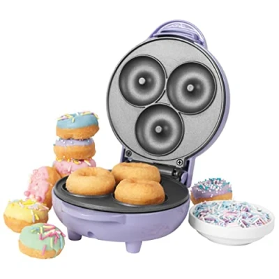 Afbeelding van Petra Mini Donut Machine, makkelijk schoon te maken dankzij antiaanbakplaten, pastel paars, 550W